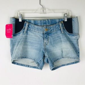 Isabel Maternity Side Panel MIDI Jeans Shorts 4